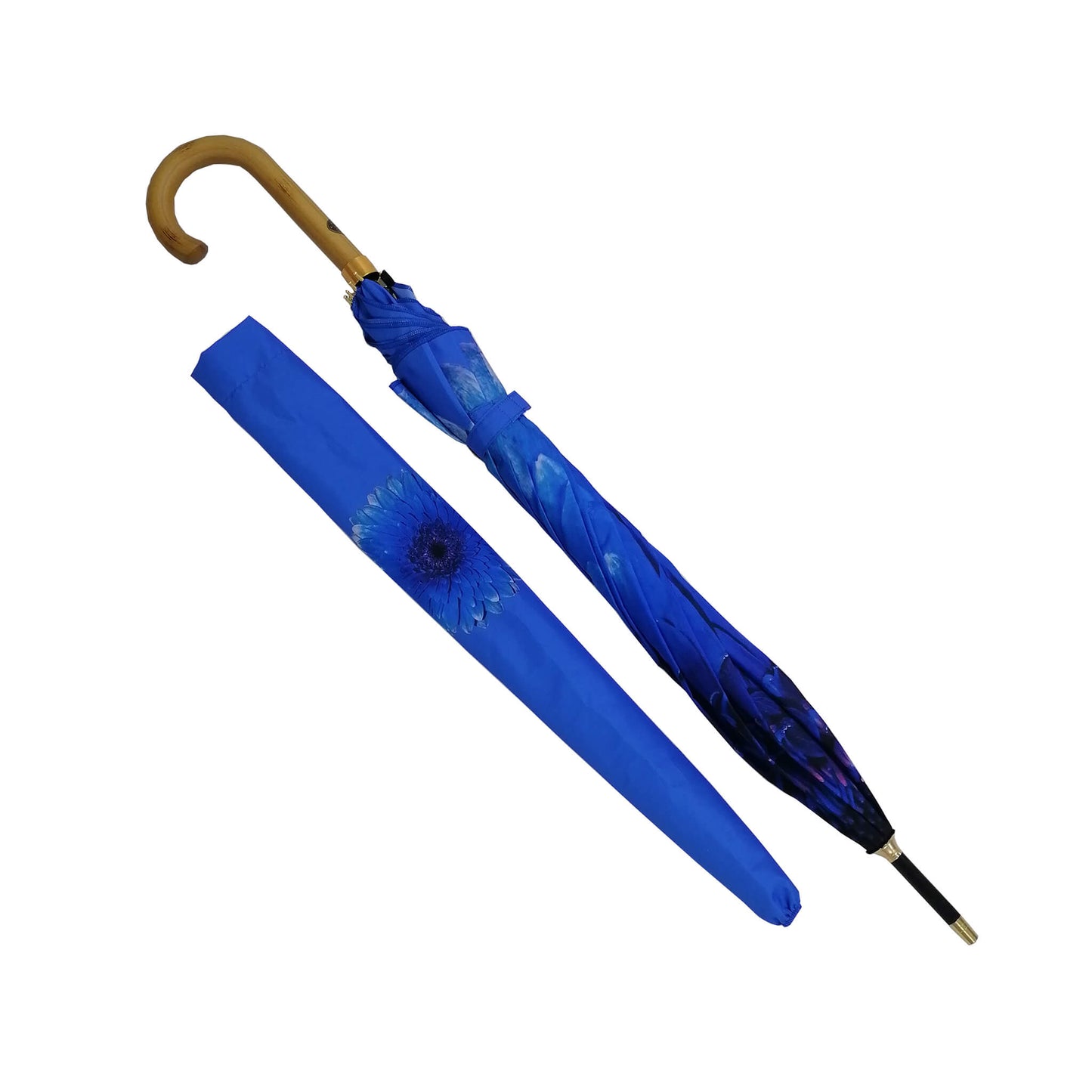 Storm King Floral Umbrella Featuring Blue Daisy Design