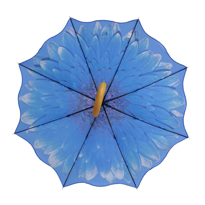 Storm King Floral Umbrella Featuring Blue Daisy Design