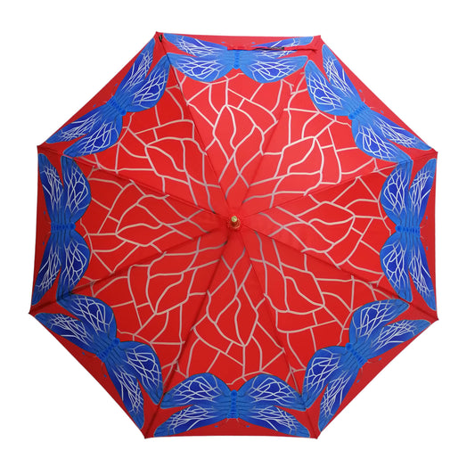 Storm King Nature Umbrella Featuring Stained Glass Butterfly Design
