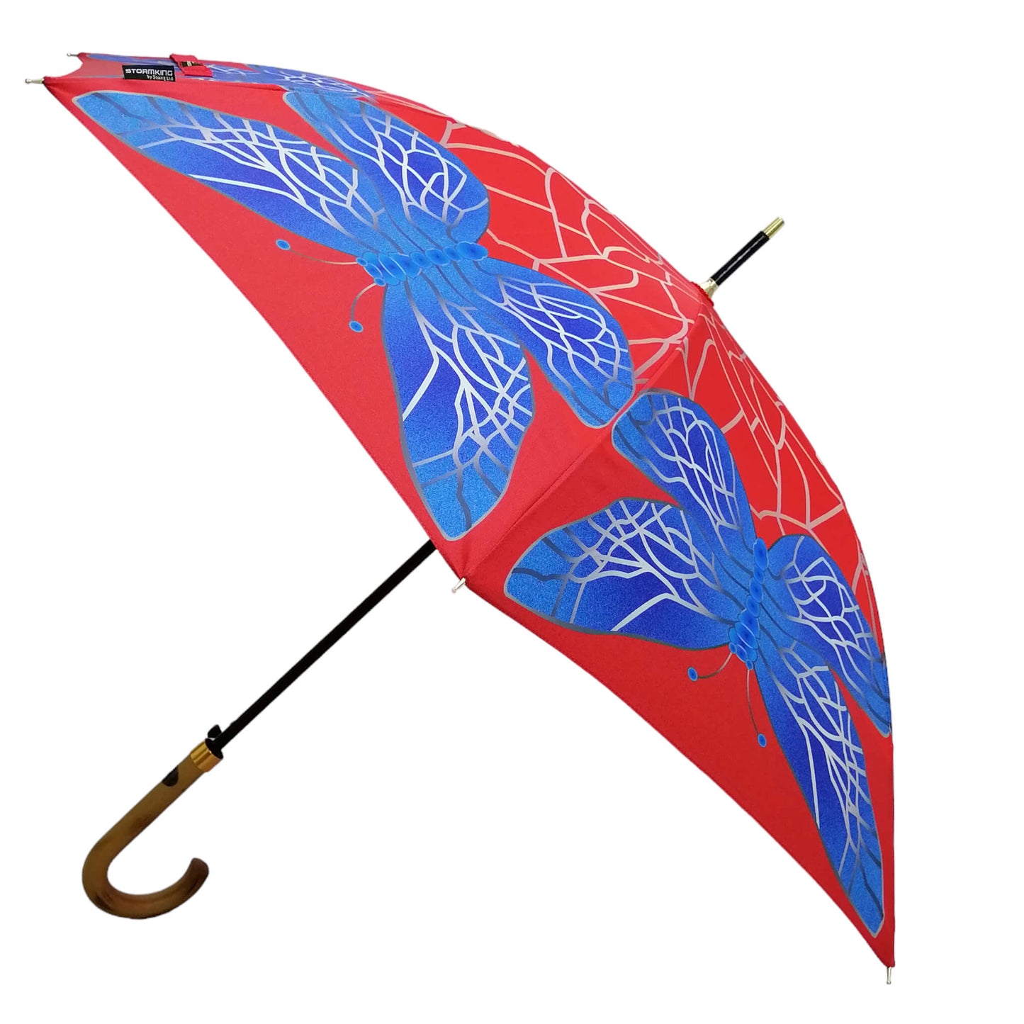 Storm King Nature Umbrella Featuring Stained Glass Butterfly Design