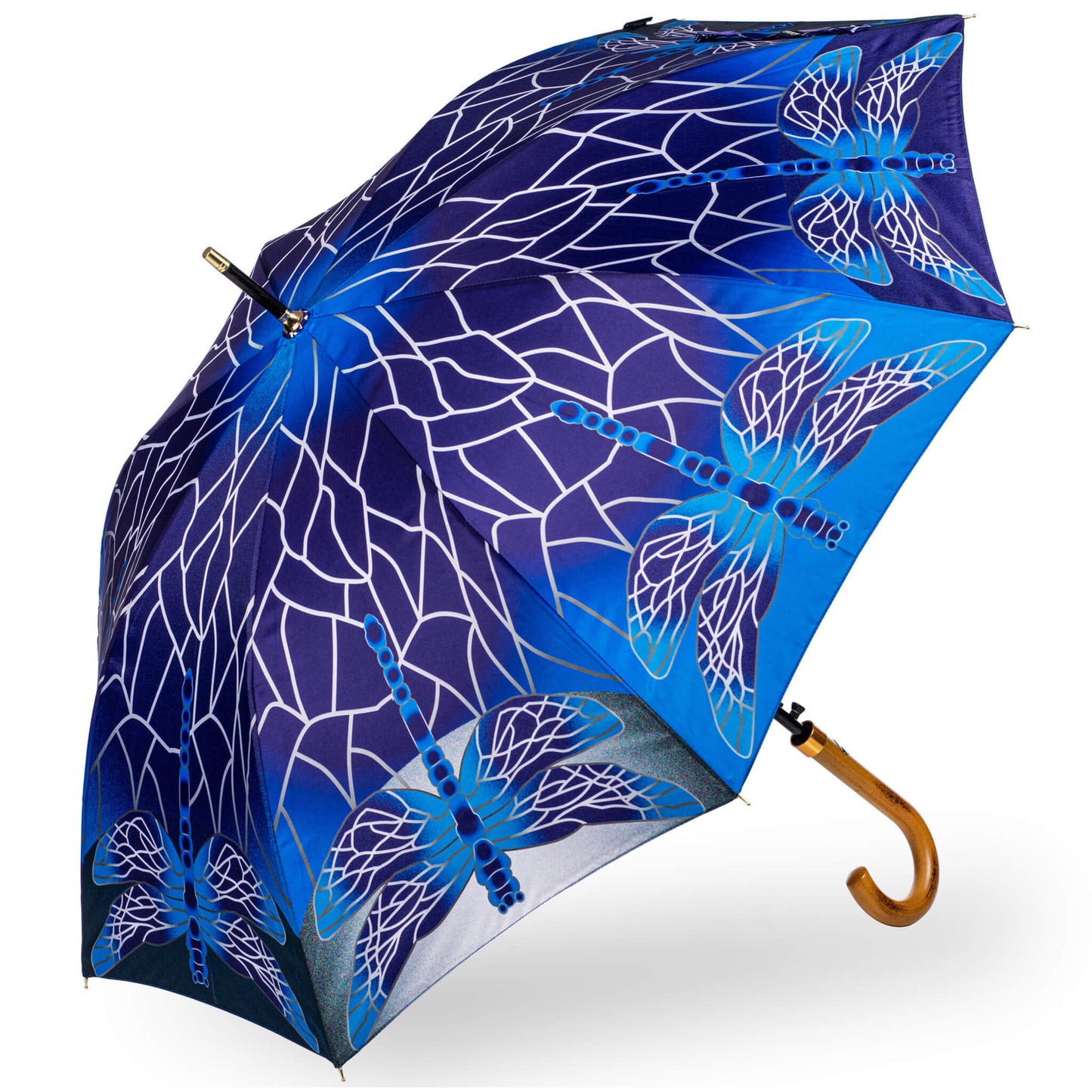 Storm King Nature Umbrella Featuring Stained Glass Dragonfly Design