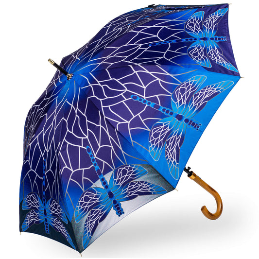 Storm King Nature Umbrella Featuring Stained Glass Dragonfly Design