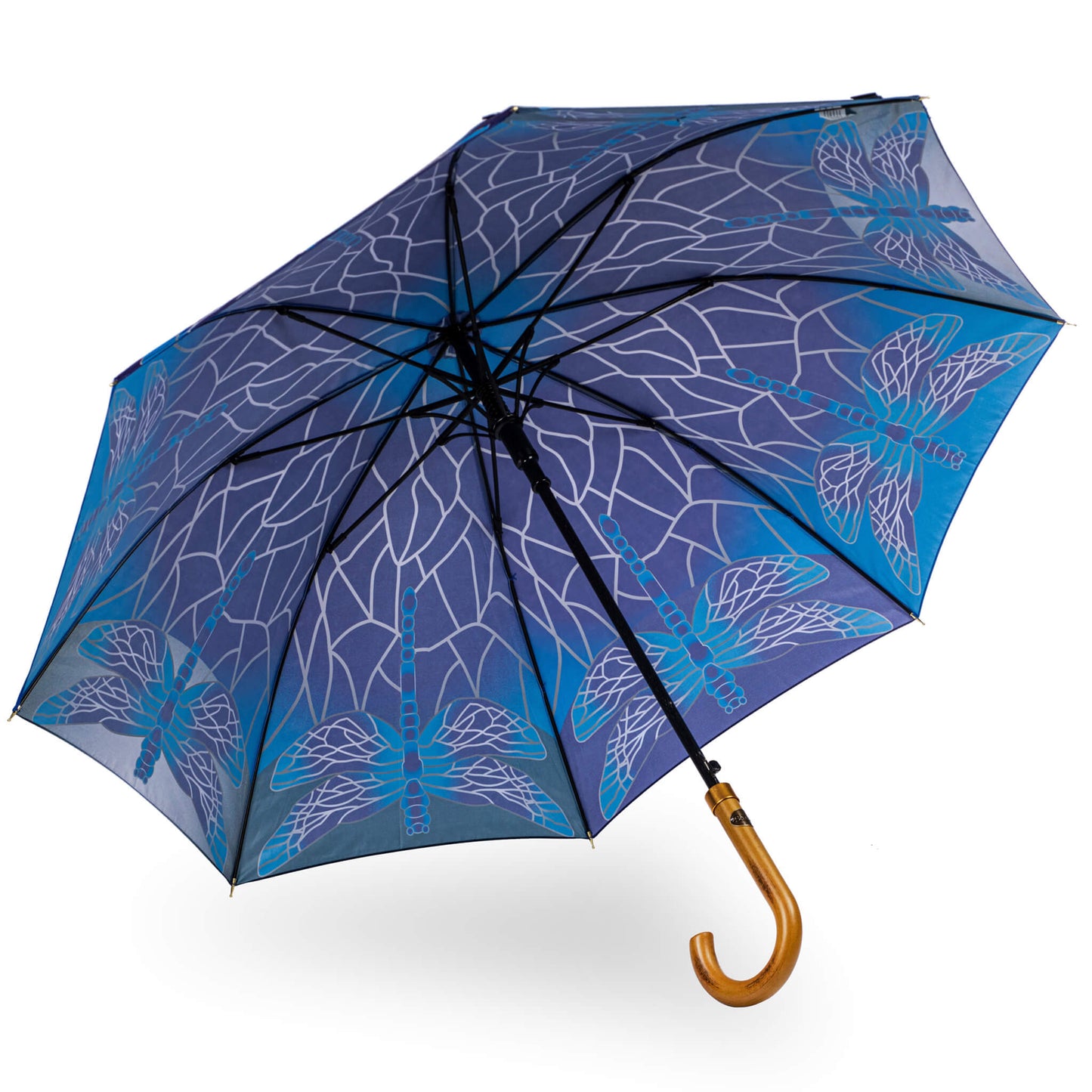 Storm King Nature Umbrella Featuring Stained Glass Dragonfly Design