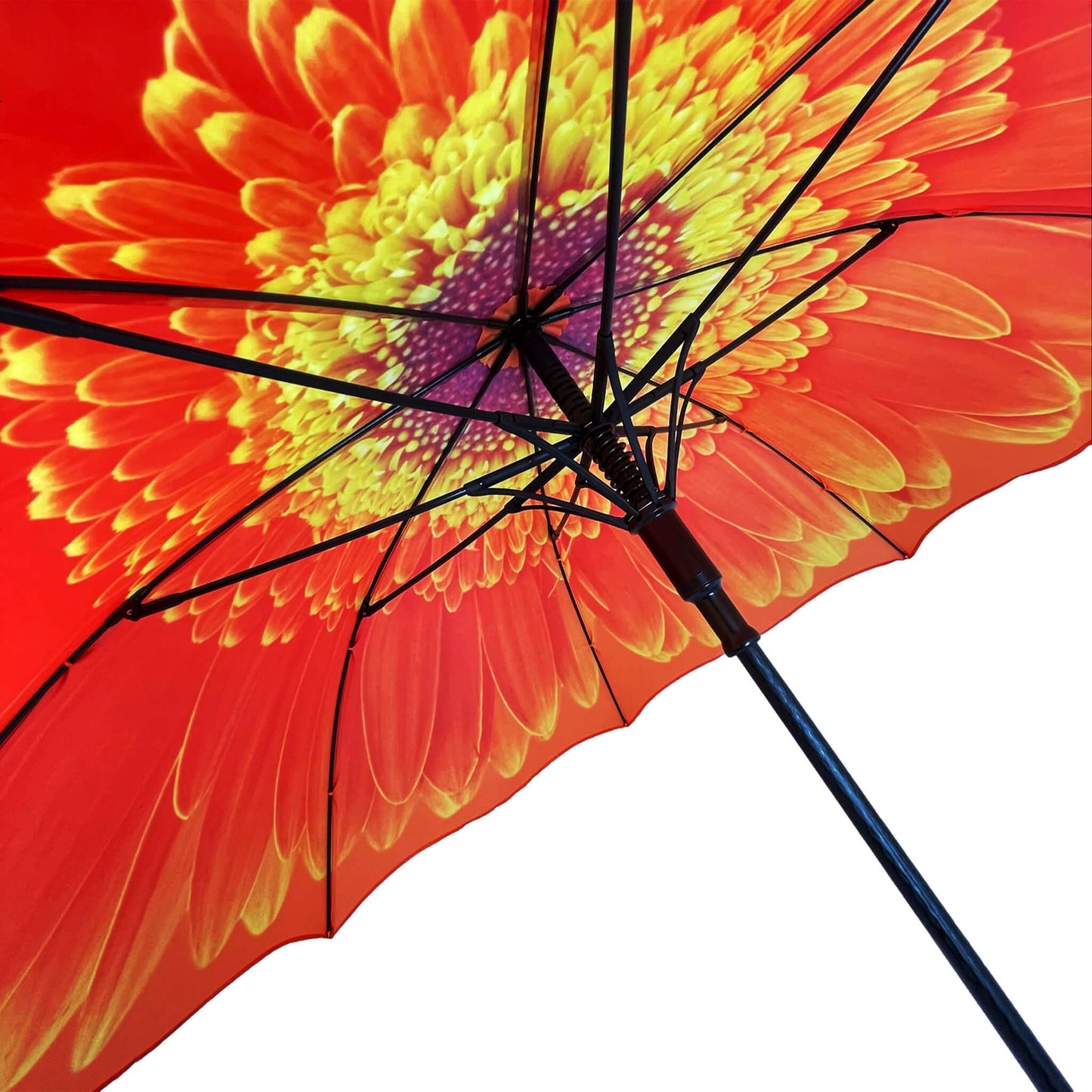Storm King Floral Umbrella Featuring Orange Daisy Design