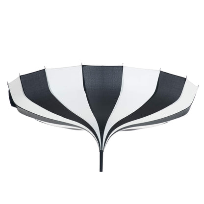 Pagoda Umbrella Light in Black and Cream