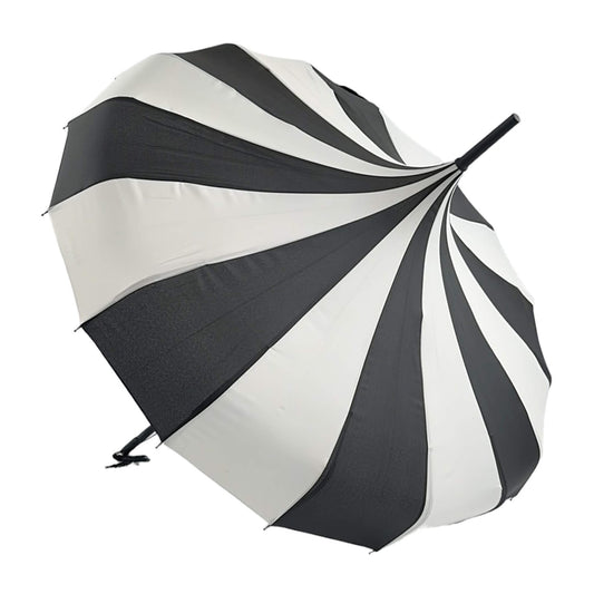 Pagoda Umbrella in Black and Cream