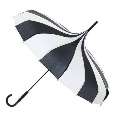 Pagoda Umbrella in Black and Cream