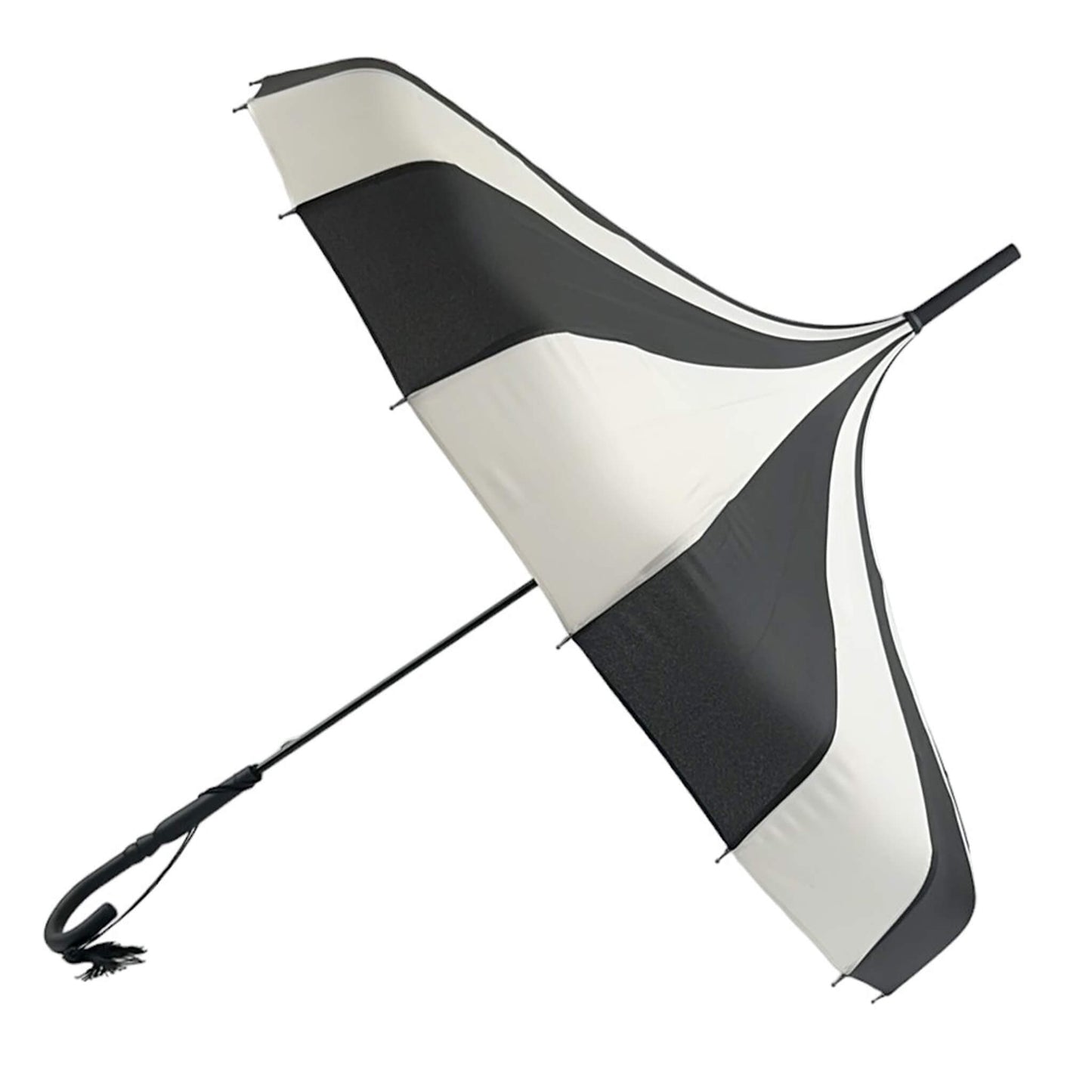 Pagoda Umbrella in Black and Cream