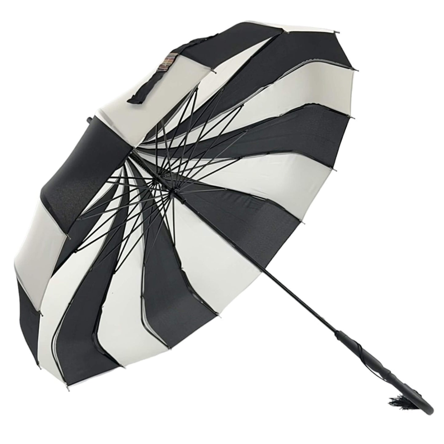 Pagoda Umbrella in Black and Cream