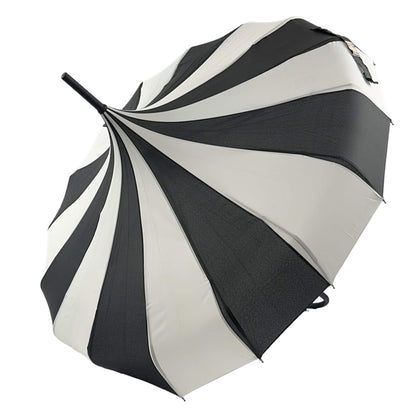 Pagoda Umbrella in Black and Cream