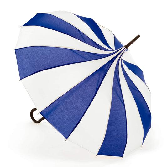 Pagoda Umbrella in Blue and Cream