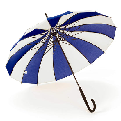 Pagoda Umbrella in Blue and Cream