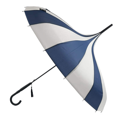Pagoda Umbrella in Navy and Cream