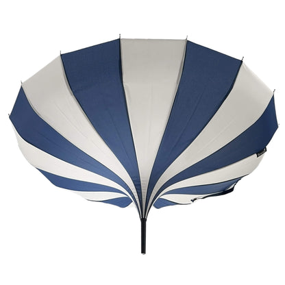 Pagoda Umbrella Light in Navy and Cream