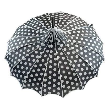 Polka Dot Pagoda Umbrella in Black
