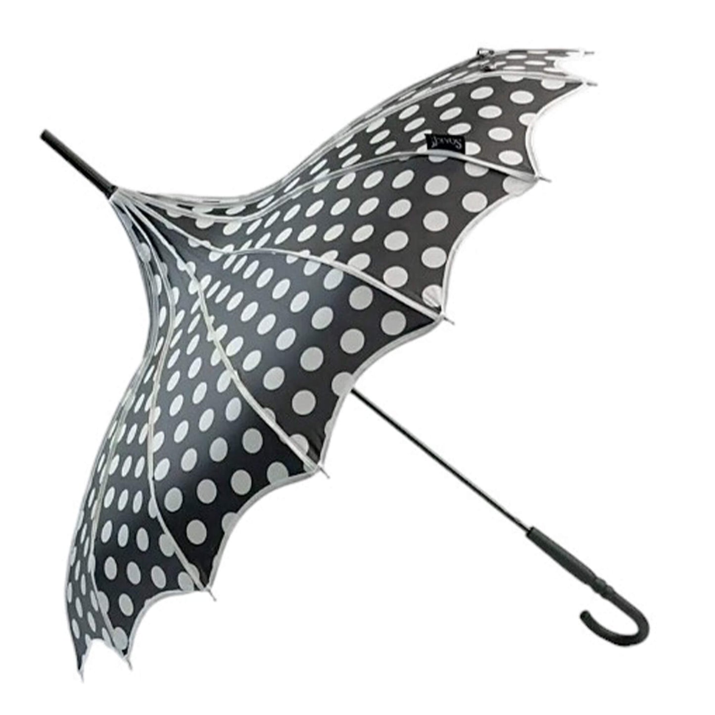 Polka Dot Pagoda Umbrella in Black