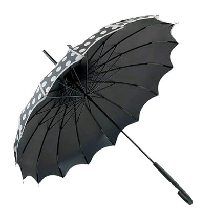 Polka Dot Pagoda Umbrella in Black