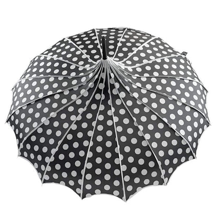 Polka Dot Pagoda Umbrella Light in Black