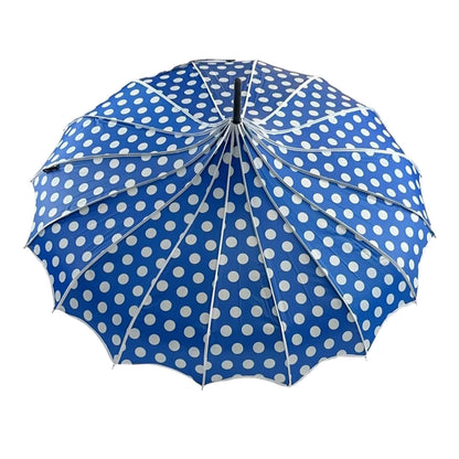 Polka Dot Pagoda Umbrella in Blue