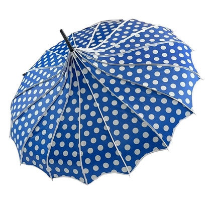 Polka Dot Pagoda Umbrella in Blue