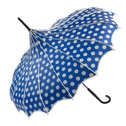 Polka Dot Pagoda Umbrella in Blue