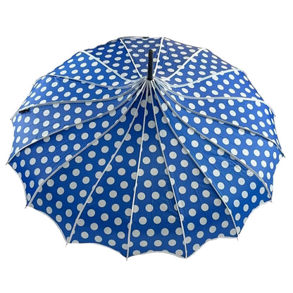 Polka Dot Pagoda Umbrella Light in Blue