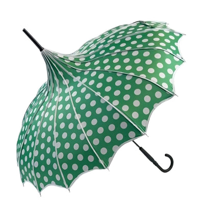 Polka Dot Pagoda Umbrella in Green