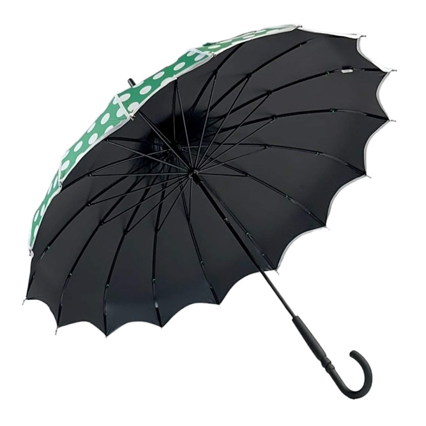 Polka Dot Pagoda Umbrella in Green