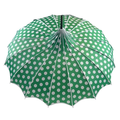 Polka Dot Pagoda Umbrella Light in Green