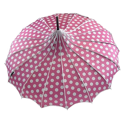 Polka Dot Pagoda Umbrella in Pink