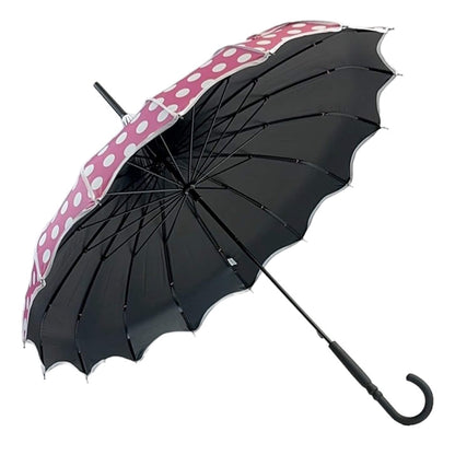 Polka Dot Pagoda Umbrella in Pink
