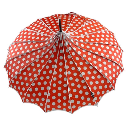 Polka Dot Pagoda Umbrella in Red