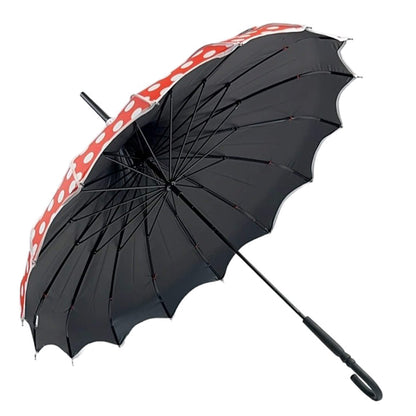 Polka Dot Pagoda Umbrella in Red