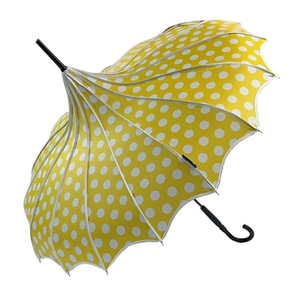 Polka Dot Pagoda Umbrella in Yellow