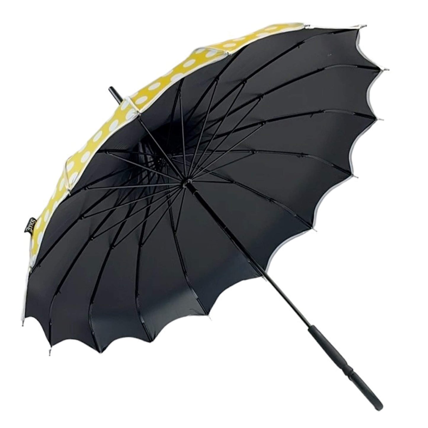 Polka Dot Pagoda Umbrella in Yellow