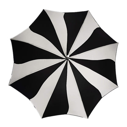 Swirl Umbrella in Black and Cream