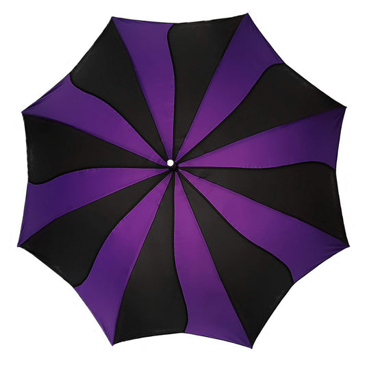 Swirl Umbrella in Purple and Black
