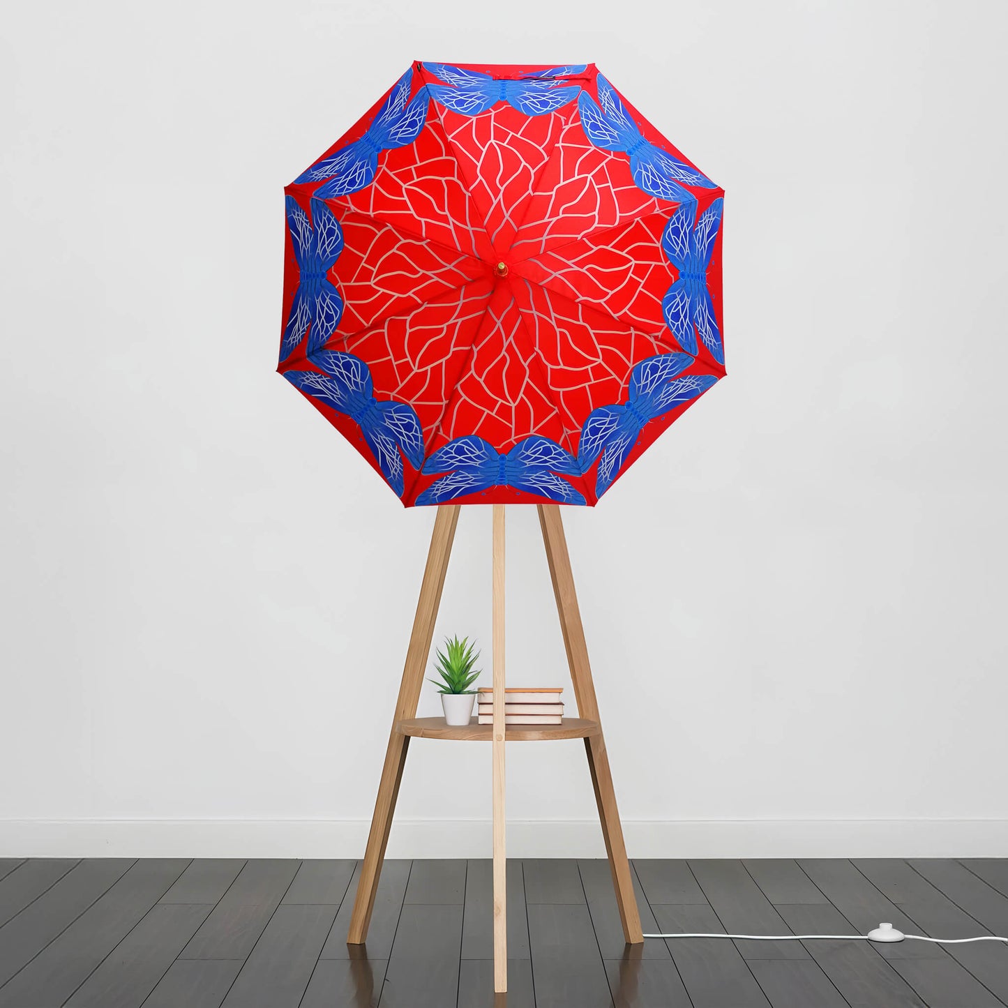 Umbrella Floor Lampstand Glass Butterfly