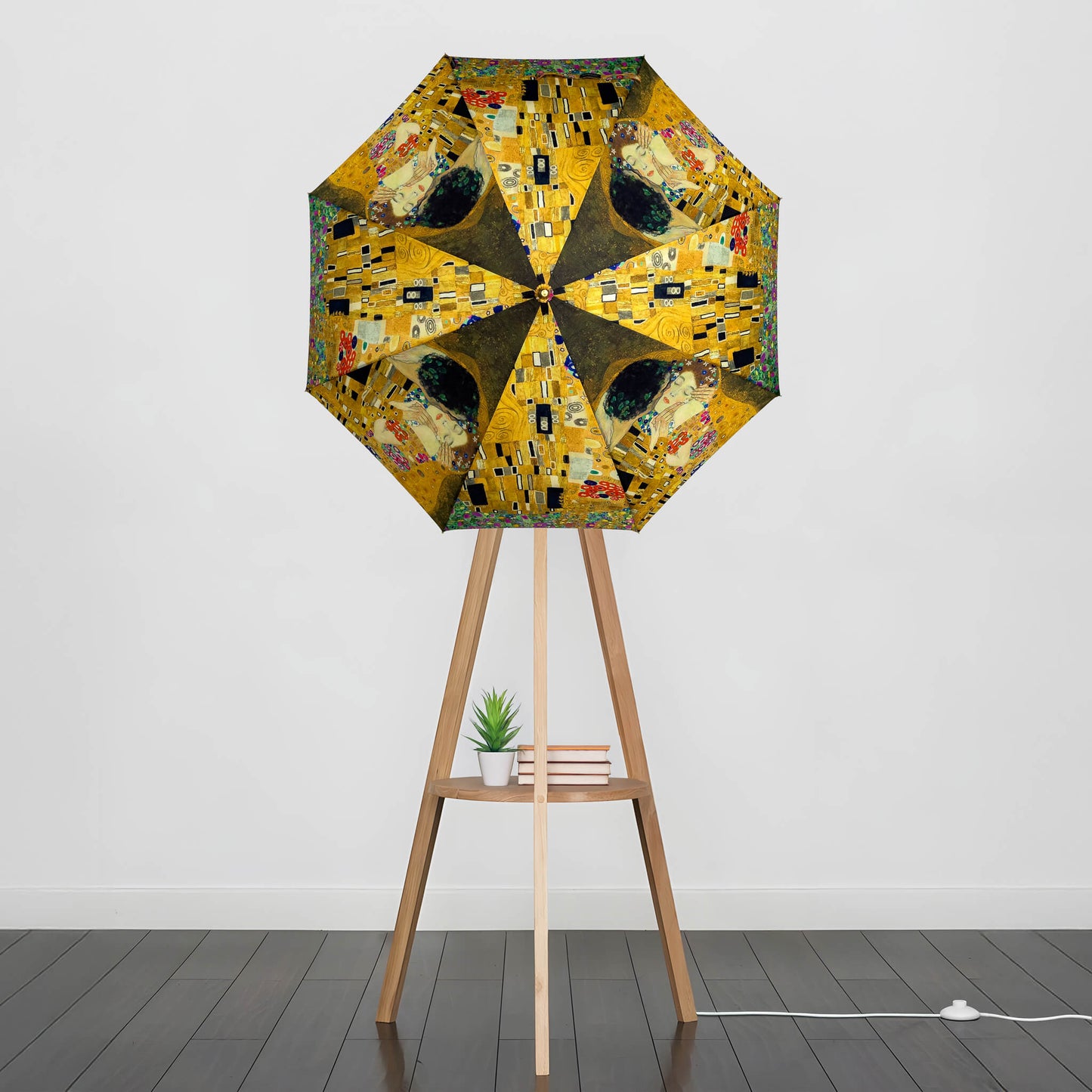 Umbrella Floor Lampstand Featuring Klimt the Kiss