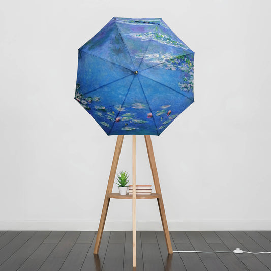 Umbrella Floor Lampstand Featuring Monet Water Lillies