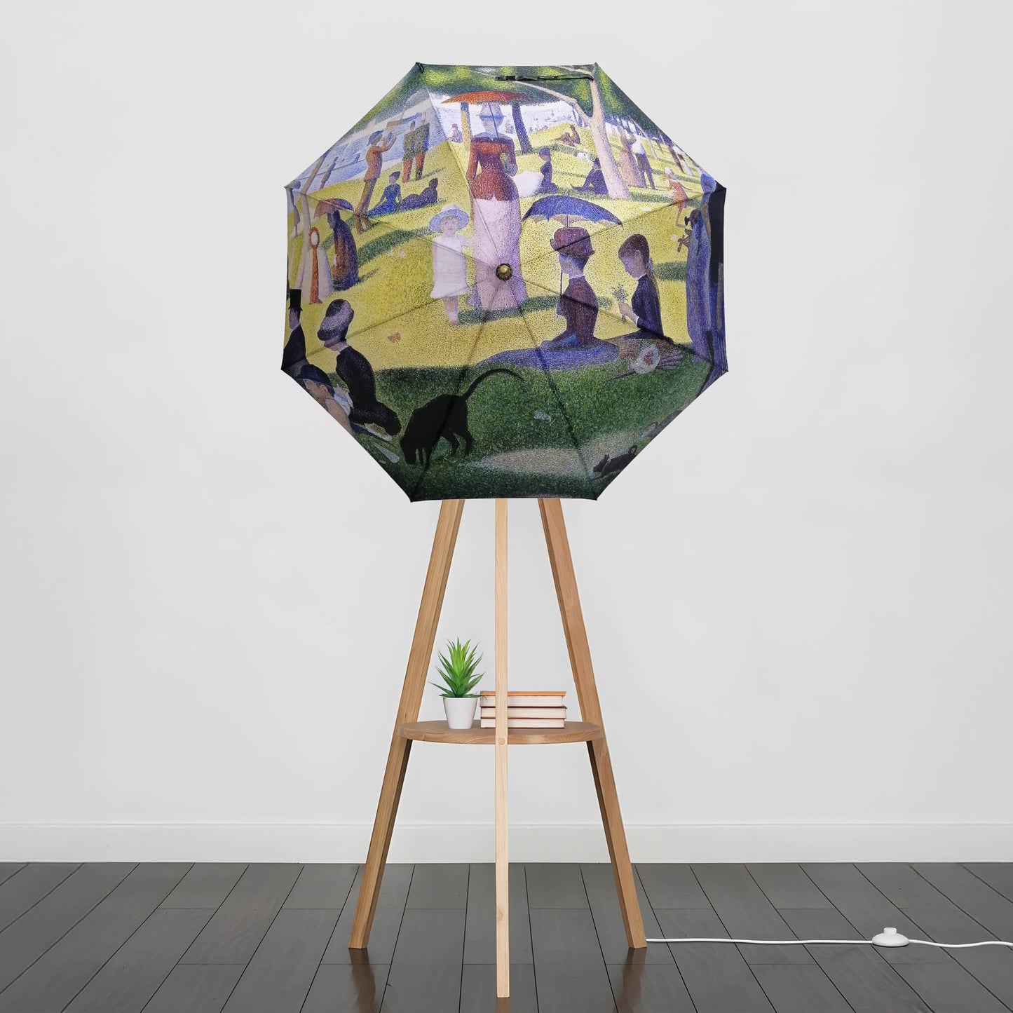 Umbrella Floor Lampstand Featuring Seurat La Grande Jatte