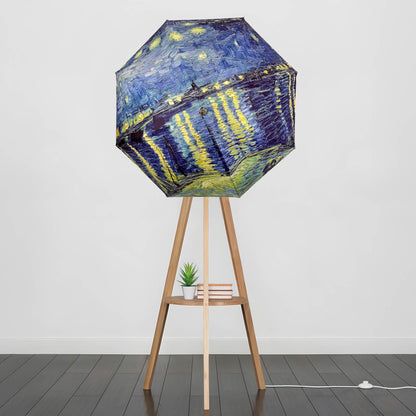 Umbrella Floor Lampstand Featuring Van Gogh Over the Rhone