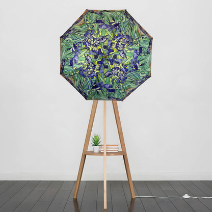 Umbrella Floor Lampstand Featuring Van Gogh Irises