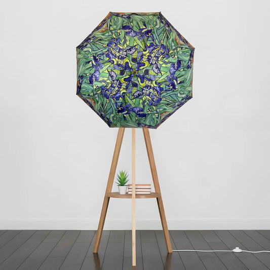 Umbrella Floor Lampstand Featuring Van Gogh Irises