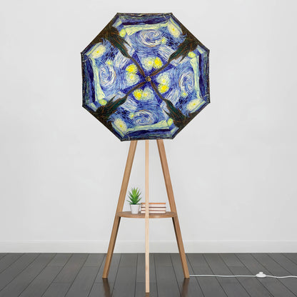 Umbrella Floor Lampstand Featuring Van Gogh Starry Night