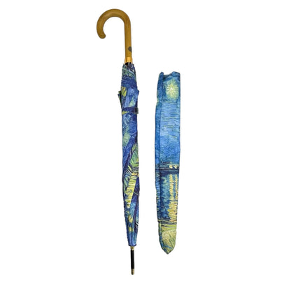 Storm King Art Umbrella Featuring Van Gogh "Starry Night Over the Rhone" Design