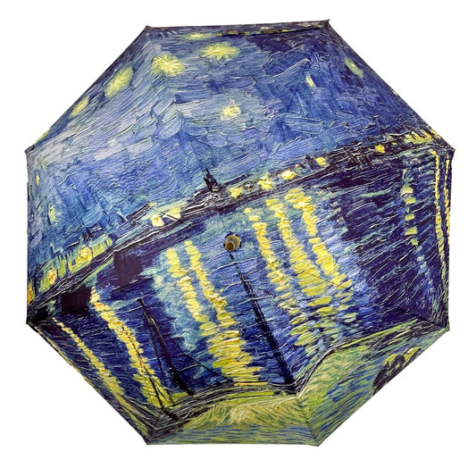Storm King Art Umbrella Light Featuring Van Gogh "Starry Night Over the Rhone"