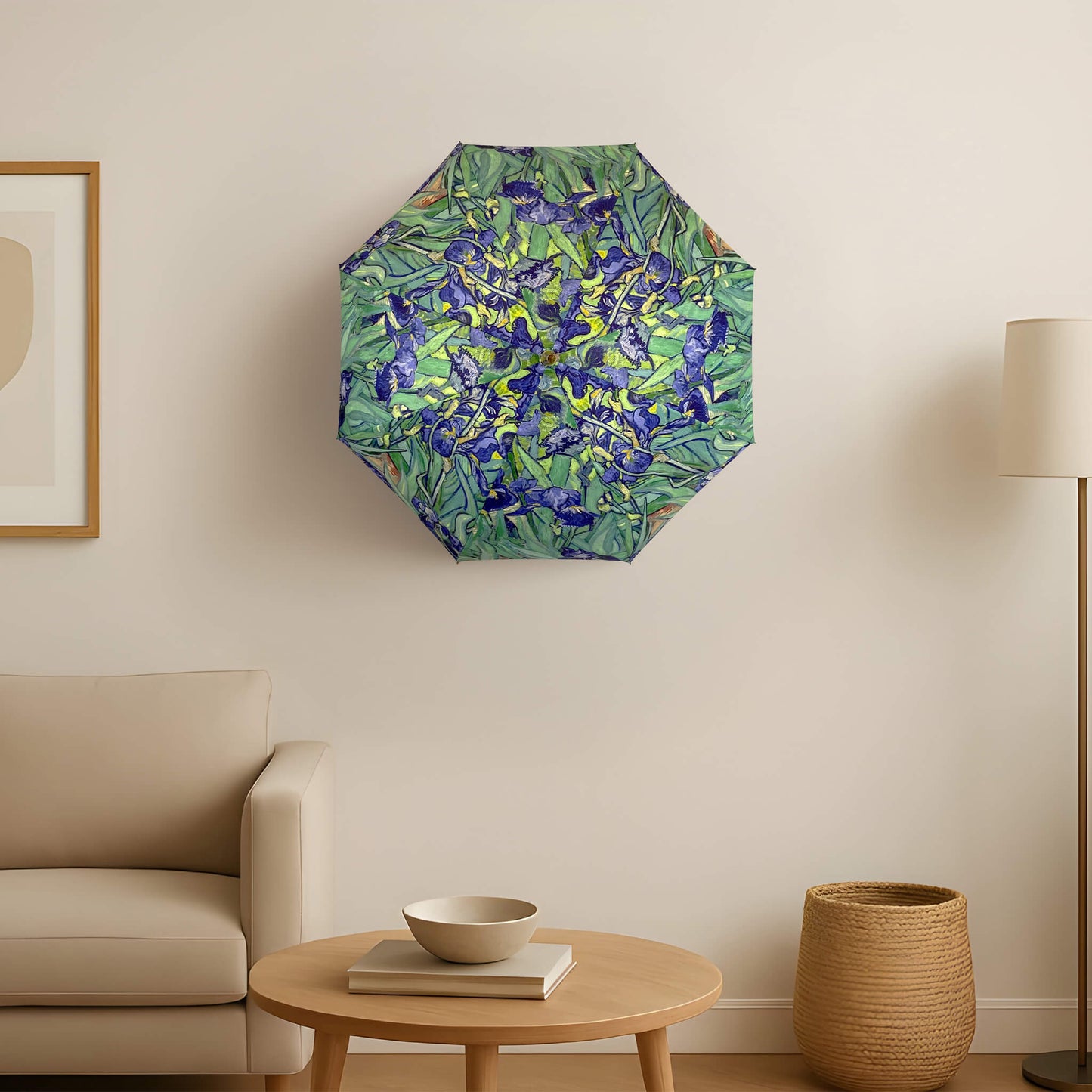 Umbrella Wall Light Featuring Van Gogh Irises